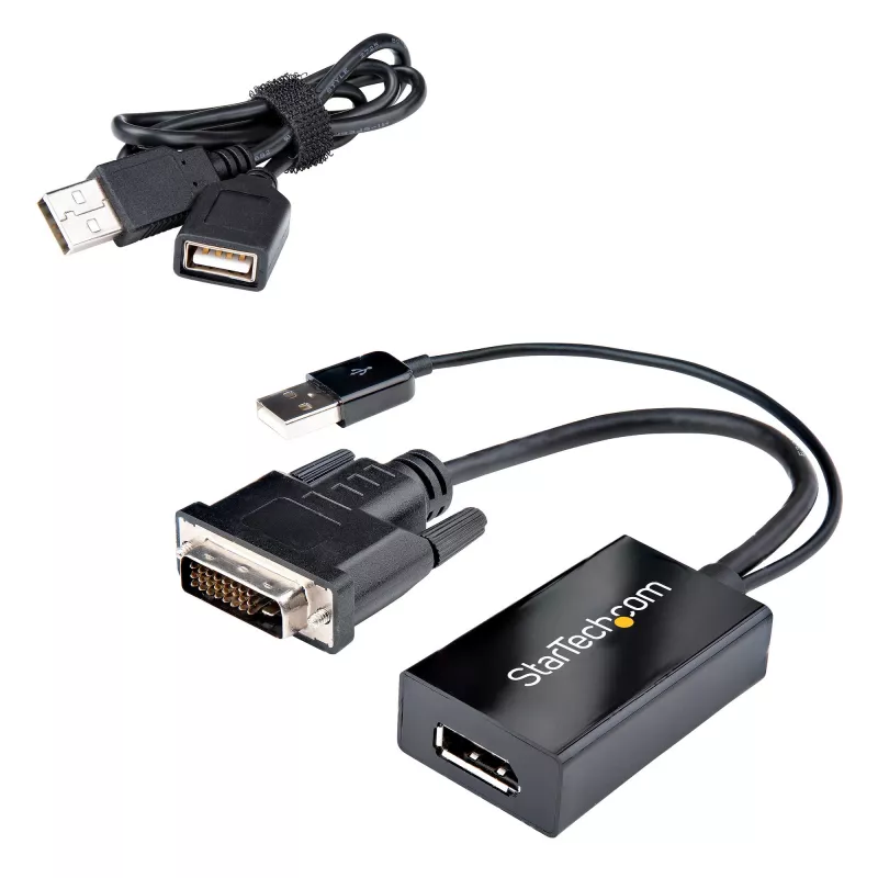 StarTech.com DVI-zu-DisplayPort-Adapter – USB-Stromversorgung – 1920 x 1200 – DVI-zu-DisplayPort-Konverter – Videoadapter – DVI-D auf DP