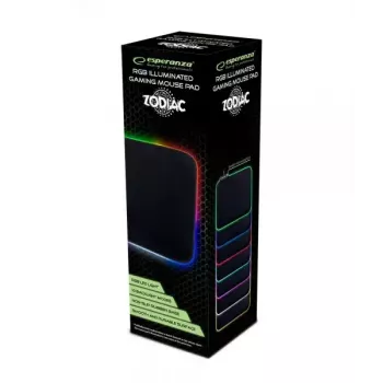 Gaming-Mauspad ESPERANZA EGP105 — 350×250 mm, schwarz, USB-betrieben, rutschfeste Unterlage