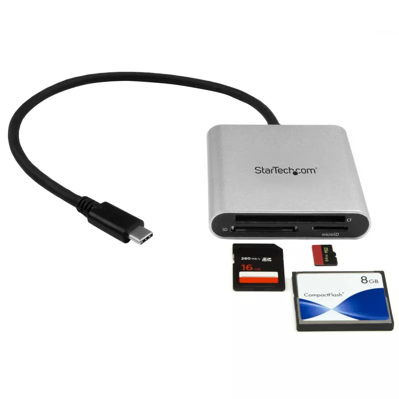 StarTech.com USB 3.0 Flash-Speicher-Multi-Kartenlesegerät / -beschreiber mit USB-C - SD, microSD, CompactFlash