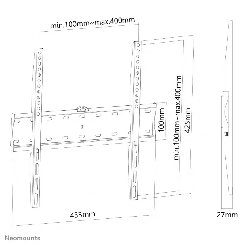 Neomounts FPMA-W300Schwarz TV-Wandhalterung 32-55 Zoll – ultraflach