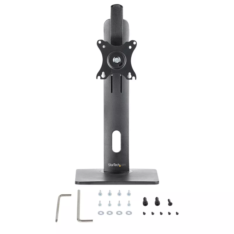 StarTech.com Freistehender Einzelmonitor-Monitorhalter – Höhenverstellbarer Monitorständer – Für VESA-Monitore bis zu 32 Zoll (7 kg) – Ergonomischer Monitorständer für den Schreibtisch – Neig-/Schwenk-/Rotierbar