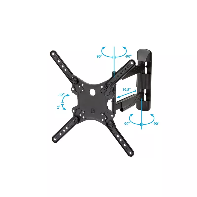 StarTech.com Vollbewegliche TV-Wandhalterung – für 32-55 Zoll (77 lb/35 kg) VESA-Displays – flaches Universal-Wandhalterungssystem für Flachbildfernseher – robuste, verstellbare neig-/schwenkbare Gelenkarmhalterung