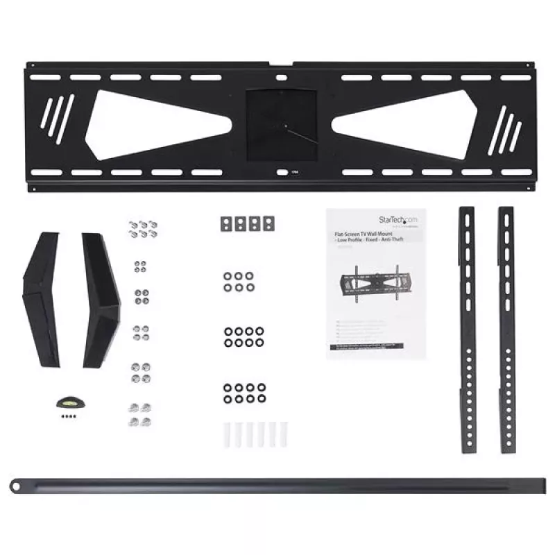 StarTech.com Low-Profile TV-Wandhalterung - Fest, 94 cm (37 Zoll), 190,5 cm (75 Zoll), 300 x 200 mm, 800 x 400 mm, Kunststoff, Stahl, Schwarz