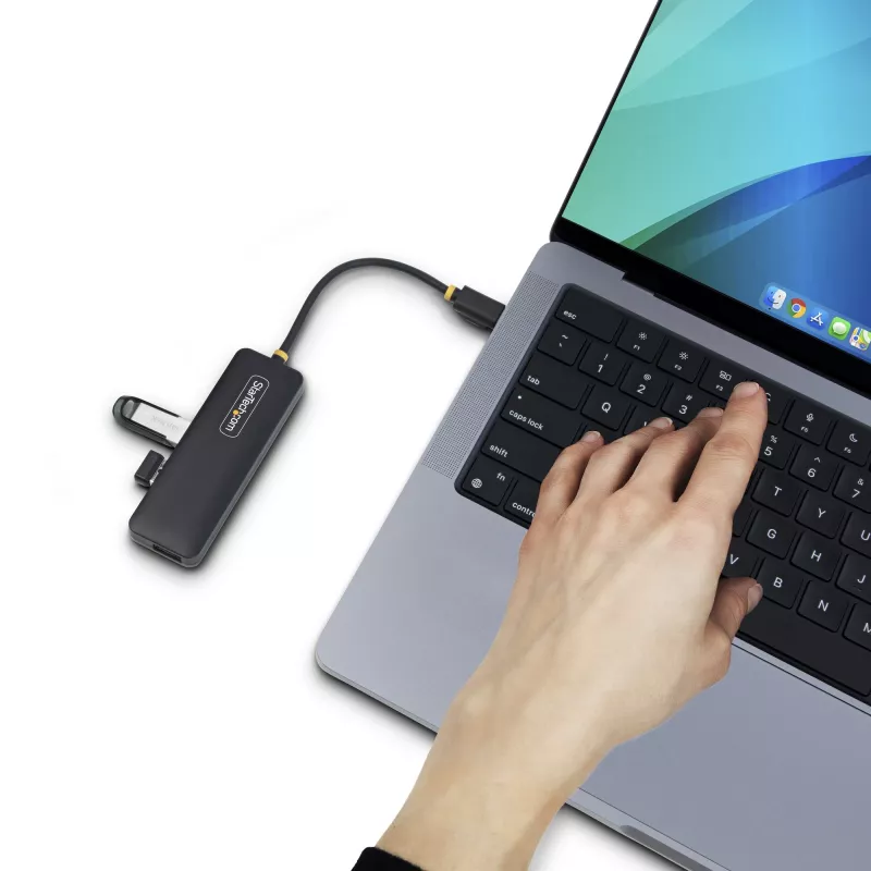 StarTech.com 4-Port USB-C-Hub, 5 Gbit/s, USB-C auf 4x USB-A, busgespeist, kleiner Reise-Mini-Hub, Multi-Port USB 3.0 Splitter, tragbarer Hub, Überstromschutz