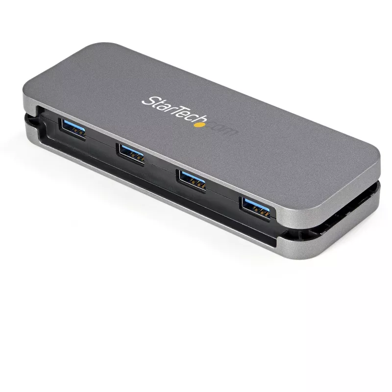 StarTech.com 4 Port USB 3.0 Hub - USB-A auf 4x USB-A - SuperSpeed 5Gbps tragbarer USB 3.1 Gen 1 Typ-A Hub - USB-Bus-powered - Laptop/Desktop USB Hub mit langem Kabel 28 cm & Kabelmanagement~4 Port USB 3.0 Hub - USB-A auf 4x USB-A - SuperSpeed 5Gbps tragbarer USB 3.2 Gen 1 Typ-A Hub - USB-Bus-powered - Laptop/Desktop USB Hub mit langem Kabel 28 cm & Kabelmanagement