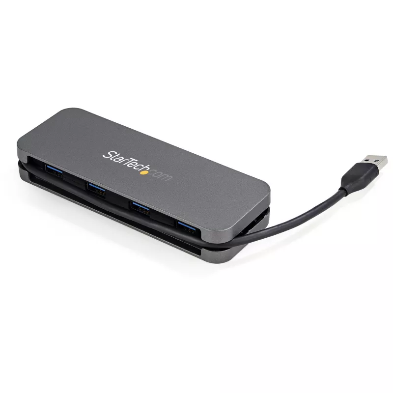 StarTech.com 4 Port USB 3.0 Hub - USB-A auf 4x USB-A - SuperSpeed 5Gbps tragbarer USB 3.1 Gen 1 Typ-A Hub - USB-Bus-powered - Laptop/Desktop USB Hub mit langem Kabel 28 cm & Kabelmanagement~4 Port USB 3.0 Hub - USB-A auf 4x USB-A - SuperSpeed 5Gbps tragbarer USB 3.2 Gen 1 Typ-A Hub - USB-Bus-powered - Laptop/Desktop USB Hub mit langem Kabel 28 cm & Kabelmanagement