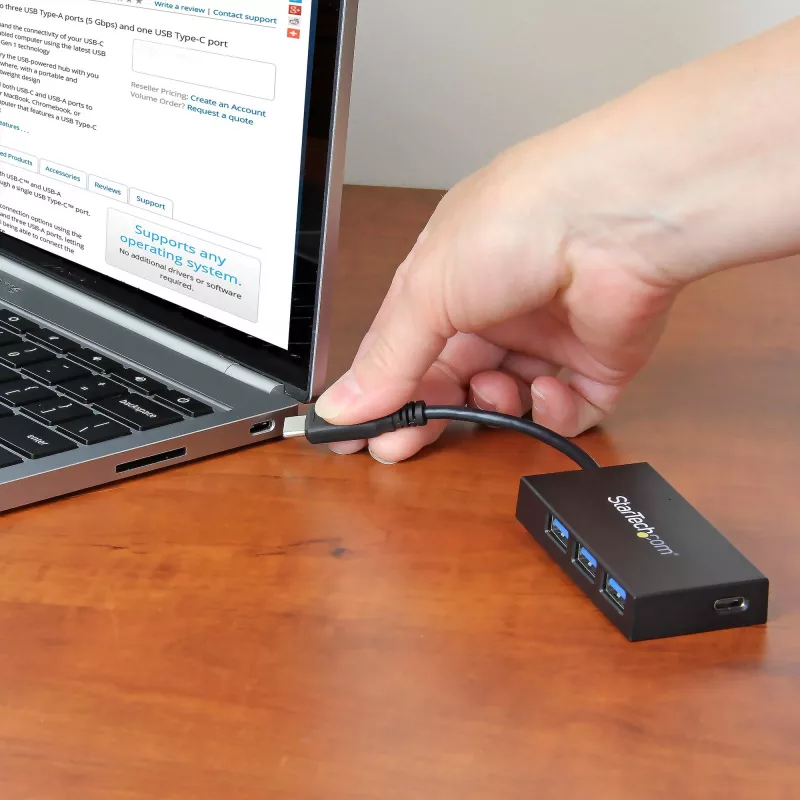 StarTech.com 4-Port USB-C Hub - USB-C auf 1x USB-C und 3x USB-A - USB 3.0 Hub~4-Port USB-C Hub - USB-C auf 1x USB-C und 3x USB-A - USB 3.0 Hub - 5Gbit/s