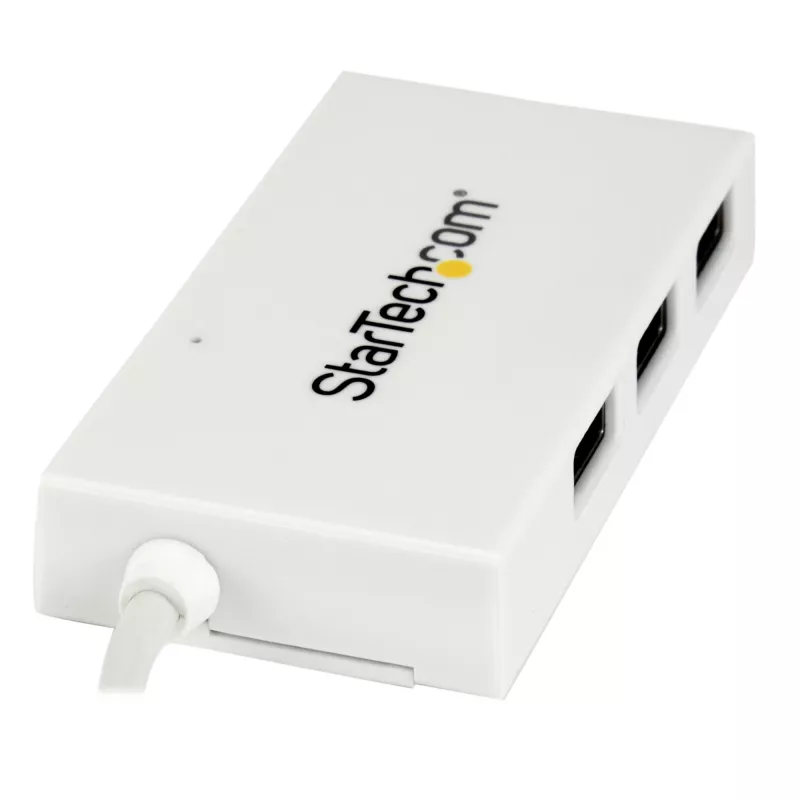 StarTech.com 4 Port USB-C-Hub mit 1x USB-C- und 3x USB-A-Anschlüssen (SuperSpeed 5 Gbit/s) – USB-Bus-stromversorgt – tragbarer/Laptop-USB-3.0-Adapter-Hub – USB 3.2 Gen 1 Typ-C-Hub – Weiß~4 Port USB-C-Hub mit 1x USB-C- und 3x USB-A-Anschlüssen (SuperSpeed 5 Gbit/s) – USB-Bus-stromversorgt – tragbarer/Laptop-USB-3.0-Adapter-Hub – USB 3.2 Gen 1 Typ-C-Hub – Weiß