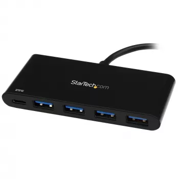 StarTech.com 4-Port-USB-C-Hub mit 4 USB-Typ-A-Anschlüssen (USB 3.0 SuperSpeed 5 Gbit/s) – 60 W Power-Delivery-Durchleitungsladung – USB 3.1 Gen 1/USB 3.2 Gen 1 Laptop-Hub-Adapter – MacBook, Dell~4-Port-USB-C-Hub mit 4 USB-Typ-A-Anschlüssen (USB 3.0 SuperSpeed 5 Gbit/s) – 60 W Power-Delivery-Durchleitungsladung – USB 3.2 Gen 1 Laptop-Hub-Adapter – MacBook, Dell