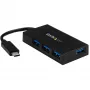 StarTech.com 4 Port USB C Hub - USB Type-C Hub mit 4x USB-A-Anschlüssen (USB 3.0/3.1 Gen 1 SuperSpeed 5 Gbit/s) - USB-Bus oder eigenständige Stromversorgung - Tragbarer USB-C-auf-USB-A-BC-1.2-Lade-Hub mit Netzteil~4 Port USB C Hub - USB Type-C Hub mit 4x USB-A-Anschlüssen USB 3.0 Hub (5 Gbit/s) - USB-Bus oder eigenständige Stromversorgung - Tragbarer USB-C-auf-USB-A-BC-1.2-Lade-Hub mit Netzteil