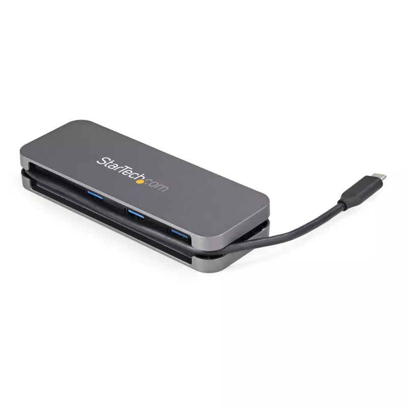 StarTech.com 4 Port USB C Hub - 3x USB-A/1x USB-C - 5Gbps USB 3.0 Typ-C-Hub (3.2/3.1 Gen 1) - Bus-betrieben - Tragbarer USB-C auf USB-A Adapter-Hub - 28,5 cm (11,2 Zoll) Kabel mit Kabelmanagement~4 Port USB C Hub - 3x USB-A/1x USB-C - USB 3.0 Typ-C-Hub - USB 3.2 Gen 1 (5 Gbit/s) - Bus-betrieben - Tragbarer USB-C auf USB-A Adapter-Hub - 11,2 Zoll (28,5 cm) Kabel mit Kabelmanagement
