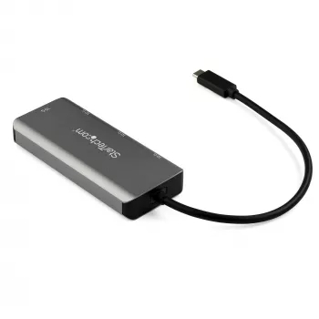 StarTech.com 4 Port USB C Hub mit 2x USB A & 2x USB C – SuperSpeed 10 Gbit/s USB Typ-C 3.1/3.2 Gen 2 Hub – USB-Bus-Stromversorgung – Tragbarer USB-C-auf-USB-Adapter-Hub – Aluminium – 25 cm (9,8 Zoll) Kabel