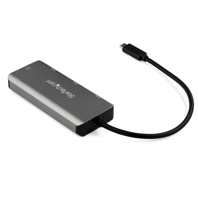 StarTech.com 4 Port USB C Hub mit 2x USB A & 2x USB C – SuperSpeed 10 Gbit/s USB Typ-C 3.1/3.2 Gen 2 Hub – USB-Bus-Stromversorgung – Tragbarer USB-C-auf-USB-Adapter-Hub – Aluminium – 25 cm (9,8 Zoll) Kabel