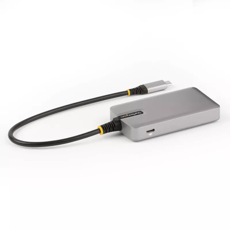 StarTech.com 4-Port USB-C-Hub mit USB-C DP Alt Mode Videoausgabe 4K 60Hz - 3x USB-A, 1x USB Typ-C, 100W Power Delivery Durchgang, USB 3.2 10Gbps, 30cm Kabel, tragbarer USB-Hub