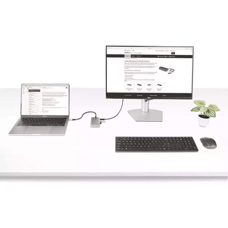 StarTech.com 4-Port USB-C-Hub mit USB-C DP Alt Mode Videoausgabe 4K 60Hz - 3x USB-A, 1x USB Typ-C, 100W Power Delivery Durchgang, USB 3.2 10Gbps, 30cm Kabel, tragbarer USB-Hub