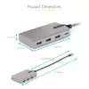 StarTech.com 4-Port USB-C-Hub mit USB-C DP Alt Mode Videoausgabe 4K 60Hz - 3x USB-A, 1x USB Typ-C, 100W Power Delivery Durchgang, USB 3.2 10Gbps, 30cm Kabel, tragbarer USB-Hub