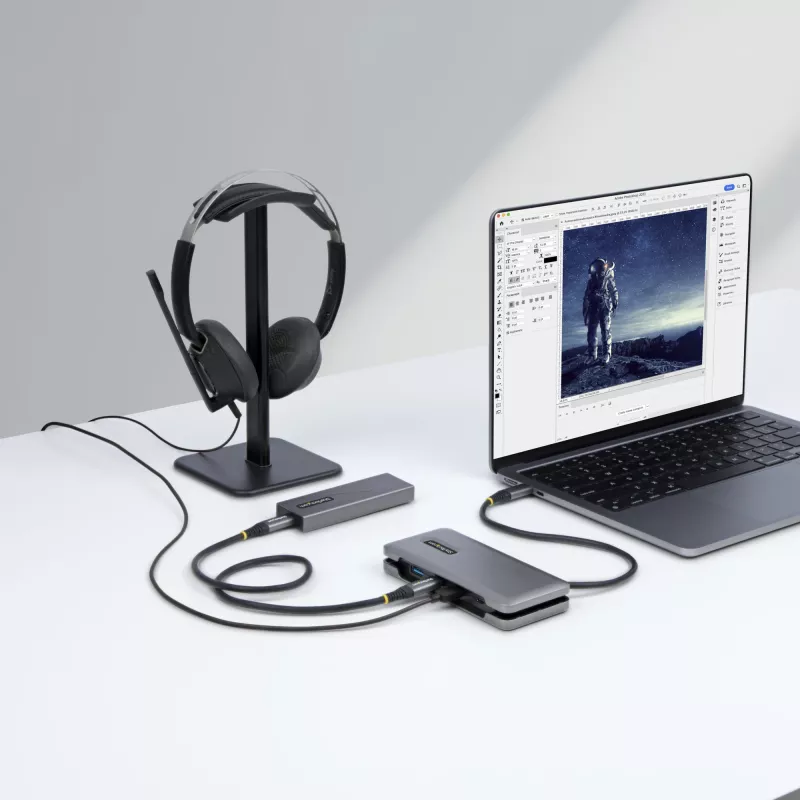 StarTech.com 4-Port USB-C Hub – 1x USB-A & 3x USB-C-Anschlüsse – USB 3.2 Gen 2 (10 Gbit/s) – Bus-betrieben – USB-Typ-C-Hub mit 32 cm umlaufendem Kabel – Tragbarer USB-C-auf-USB-A-Hub