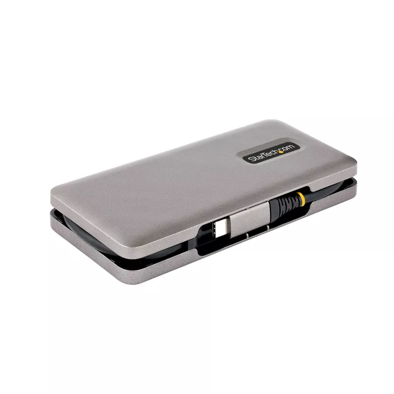 StarTech.com 4-Port USB-C Hub, 4x USB-C-Anschlüsse, USB 3.2 Gen 2 (10Gbit/s) – Tragbarer USB-C-Hub mit 100W Power Delivery Pass-Through – USB Typ-C Hub mit 32 cm Wrap-Around-Kabel