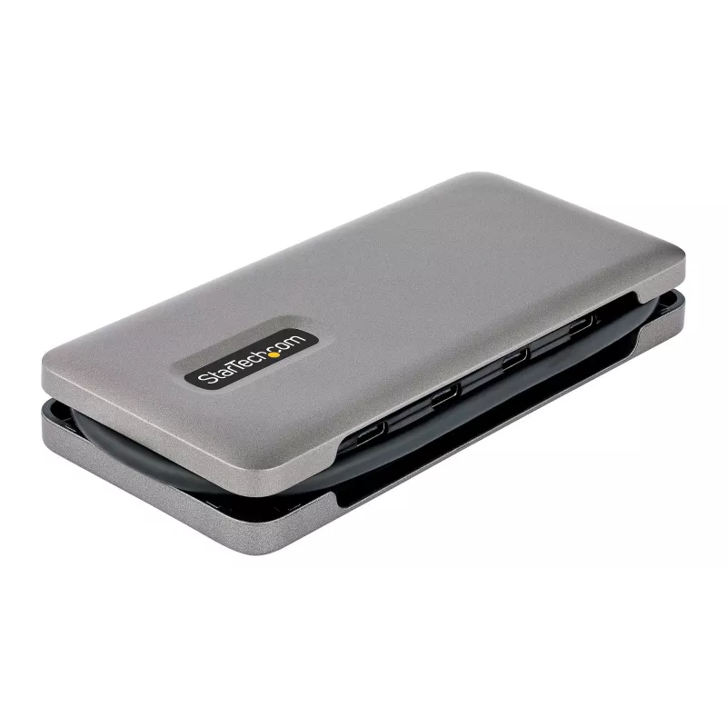 StarTech.com 4-Port USB-C Hub, 4x USB-C-Anschlüsse, USB 3.2 Gen 2 (10Gbit/s) – Tragbarer USB-C-Hub mit 100W Power Delivery Pass-Through – USB Typ-C Hub mit 32 cm Wrap-Around-Kabel