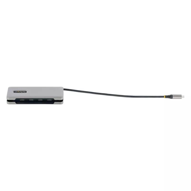 StarTech.com 4-Port USB-C Hub, 4x USB-C-Anschlüsse, USB 3.2 Gen 2 (10Gbit/s) – Tragbarer USB-C-Hub mit 100W Power Delivery Pass-Through – USB Typ-C Hub mit 32 cm Wrap-Around-Kabel