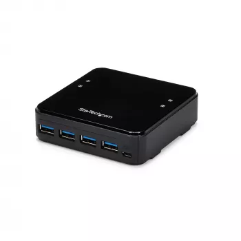 StarTech.com 4-zu-4 USB 3.0 Peripherie-Umschaltbox, 5 Gbit/s, Micro-USB Typ-B, Schwarz, Kunststoff, CE, FCC, REACH, 0 - 40 °C