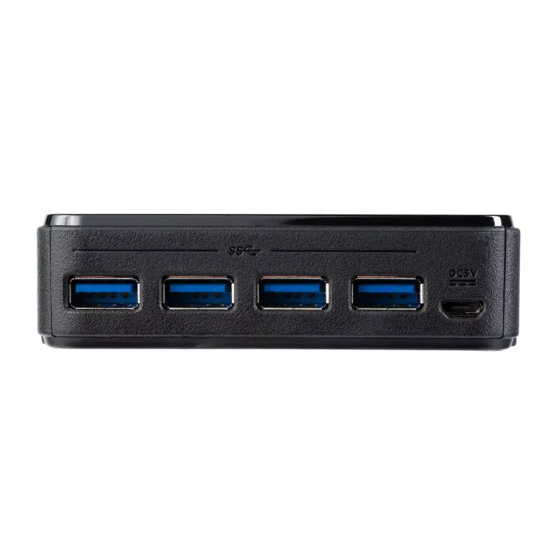StarTech.com 4-zu-4 USB 3.0 Peripherie-Umschaltbox, 5 Gbit/s, Micro-USB Typ-B, Schwarz, Kunststoff, CE, FCC, REACH, 0 - 40 °C