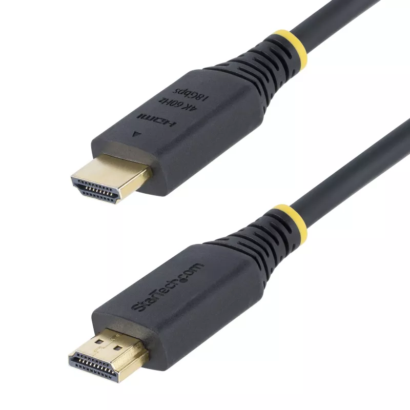 StarTech.com 1m (3.3ft) Premium zertifiziertes Hochgeschwindigkeits-HDMI-Kabel, 4K 60Hz/1440p 144Hz, HDR10/HDCP 2.2/ARC, 18Gbit/s, UHD HDMI 2.0 Kabel für TV/Monitor/Anzeige, TPE-Mantel