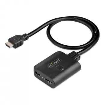 StarTech.com 2-Port HDMI-Splitter, 4K 60Hz HDMI 2.0 Video, 4K HDMI-Splitter 1 In 2 Out, 1x2 HDMI Display/Ausgangs-Splitter, HDR/HDCP, 50 cm integriertes HDMI-Kabel