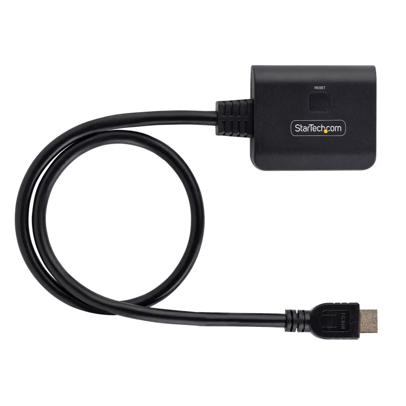 StarTech.com 2-Port HDMI-Splitter, 4K 60Hz HDMI 2.0 Video, 4K HDMI-Splitter 1 In 2 Out, 1x2 HDMI Display/Ausgangs-Splitter, HDR/HDCP, 50 cm integriertes HDMI-Kabel