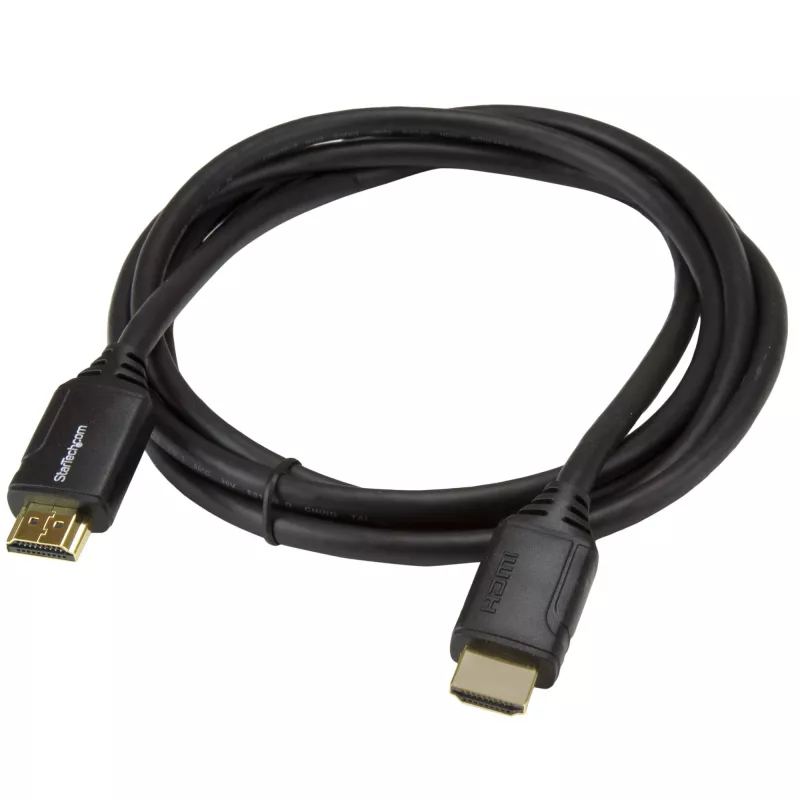 StarTech.com 2 m Premium zertifiziertes HDMI 2.0 Kabel mit Ethernet – Hochgeschwindigkeits-Ultra-HD-4K-60Hz-HDMI-Kabel HDR10 – HDMI-Kabel (Stecker/Stecker) – für UHD-Monitore, Fernseher, Displays