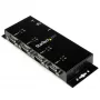 StarTech.com 4-Port USB auf DB9 RS232 Seriell Adapter Hub – Industrielle DIN-Schienen- und Wandmontage