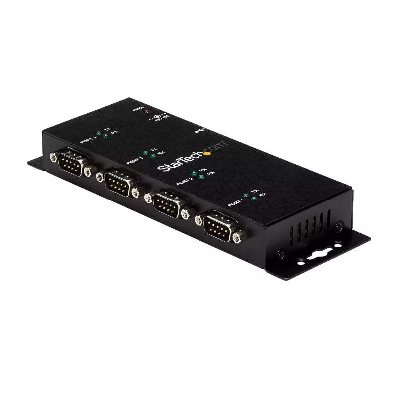 StarTech.com 4-Port USB auf DB9 RS232 Seriell Adapter Hub – Industrielle DIN-Schienen- und Wandmontage