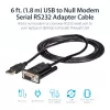 StarTech.com 6ft (1,8m) 1-Port USB zu Seriell RS232 Adapter, FTDI DB9 Seriell DCE Adapterkabel, Nullmodem, USB 2.0 - TAA