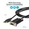 StarTech.com 6ft (1,8m) 1-Port USB zu Seriell RS232 Adapter, FTDI DB9 Seriell DCE Adapterkabel, Nullmodem, USB 2.0 - TAA