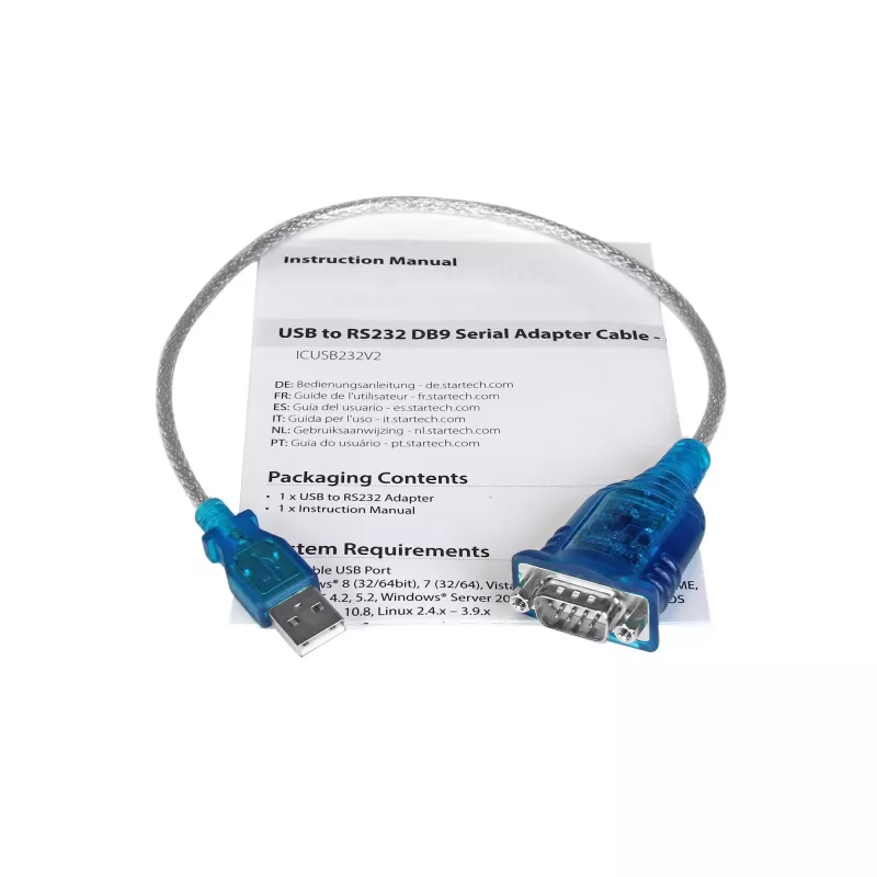 StarTech.com 43 cm (17 Zoll) 1-Port USB auf RS232 DB9 Seriell-Adapterkabel, USB auf Seriell-Adapterkabel - M/M