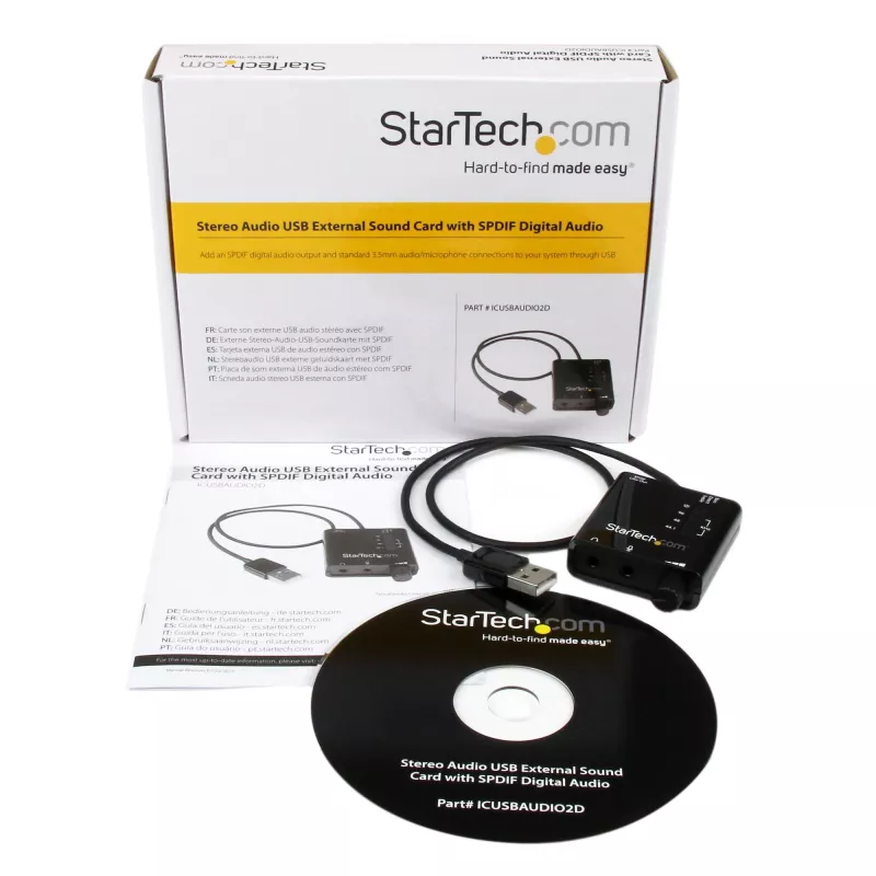 StarTech.com USB Stereo Audio Adapter Externe Soundkarte mit SPDIF Digital Audio und Stereo Mikrofon