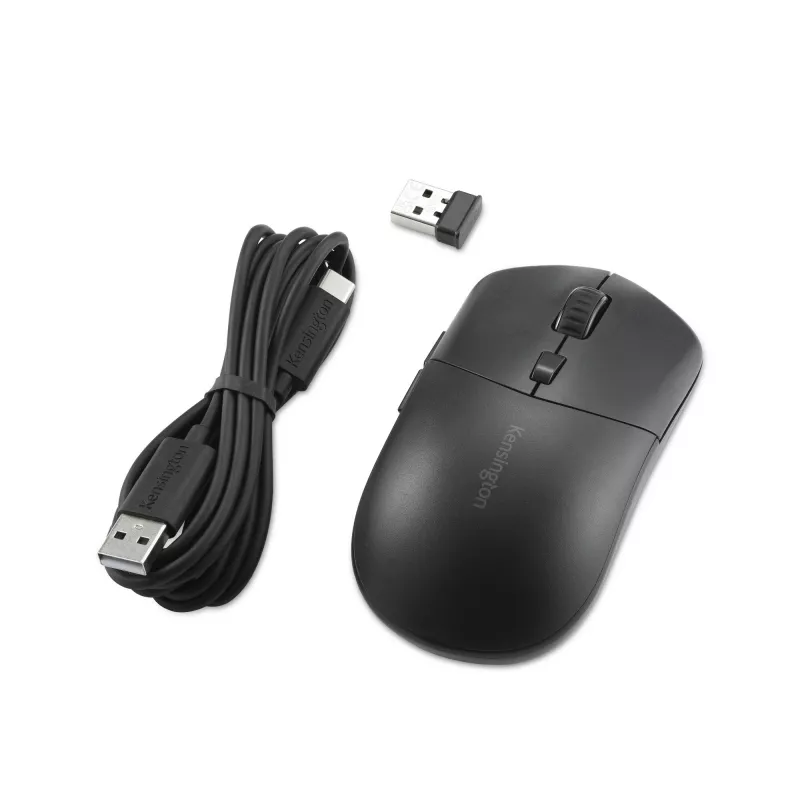 Kensington MY430 EQ wiederaufladbare Maus, beidhändig, optisch, RF Wireless + Bluetooth, 2400 DPI, Schwarz