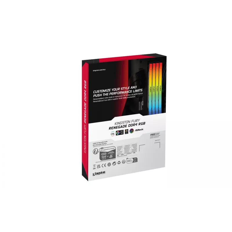 Kingston Technology FURY 16GB 3600MT/s DDR4 CL16 DIMM (Kit of 2) Renegade RGB