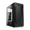 PC-Gehäuse KRUX Astro Cube Schwarz — Cube-Chassis, unterstützt Micro ATX/Mini-ITX, 1×3,5 Zoll + 2×2,5 Zoll Einschübe, Seitenfenster, max. Netzteil 28 cm, max. Kühlerhöhe 136 mm