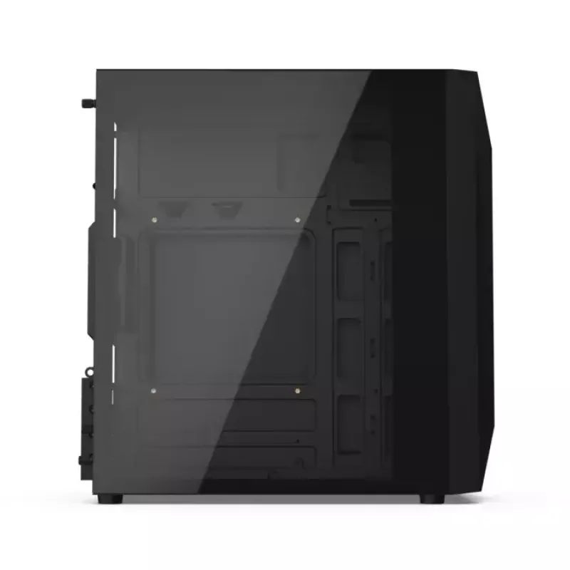PC-Gehäuse KRUX Astro Cube Schwarz — Cube-Chassis, unterstützt Micro ATX/Mini-ITX, 1×3,5 Zoll + 2×2,5 Zoll Einschübe, Seitenfenster, max. Netzteil 28 cm, max. Kühlerhöhe 136 mm