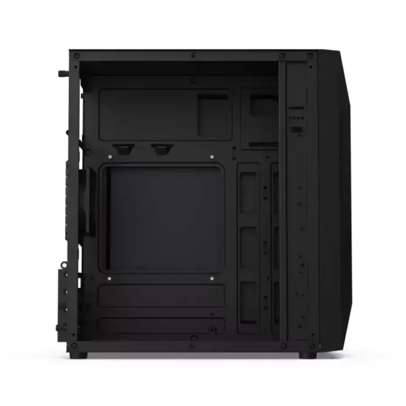 PC-Gehäuse KRUX Astro Cube Schwarz — Cube-Chassis, unterstützt Micro ATX/Mini-ITX, 1×3,5 Zoll + 2×2,5 Zoll Einschübe, Seitenfenster, max. Netzteil 28 cm, max. Kühlerhöhe 136 mm