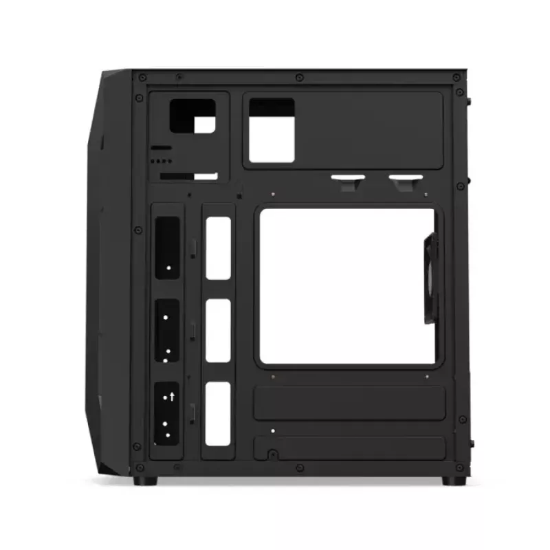 PC-Gehäuse KRUX Astro Cube Schwarz — Cube-Chassis, unterstützt Micro ATX/Mini-ITX, 1×3,5 Zoll + 2×2,5 Zoll Einschübe, Seitenfenster, max. Netzteil 28 cm, max. Kühlerhöhe 136 mm