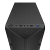 PC-Gehäuse KRUX Astro Cube Schwarz — Cube-Chassis, unterstützt Micro ATX/Mini-ITX, 1×3,5 Zoll + 2×2,5 Zoll Einschübe, Seitenfenster, max. Netzteil 28 cm, max. Kühlerhöhe 136 mm