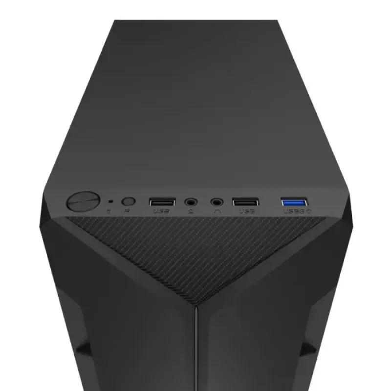 PC-Gehäuse KRUX Astro Cube Schwarz — Cube-Chassis, unterstützt Micro ATX/Mini-ITX, 1×3,5 Zoll + 2×2,5 Zoll Einschübe, Seitenfenster, max. Netzteil 28 cm, max. Kühlerhöhe 136 mm