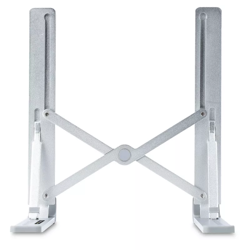 StarTech.com Faltbarer Laptop-Riser-Ständer, tragbarer höhenverstellbarer ergonomischer Laptop-Ständer, belüfteter Aluminiumrahmen trägt 10 kg, neigbar/erhöht/abgewinkelt für Laptop/Tablet, zusammenklappbares Design