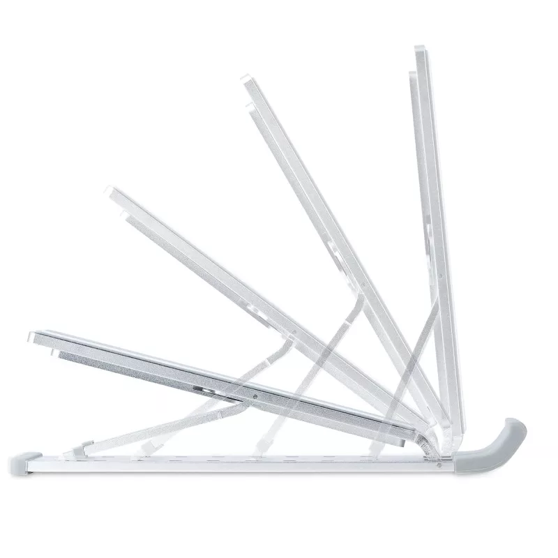 StarTech.com Faltbarer Laptop-Riser-Ständer, tragbarer höhenverstellbarer ergonomischer Laptop-Ständer, belüfteter Aluminiumrahmen trägt 10 kg, neigbar/erhöht/abgewinkelt für Laptop/Tablet, zusammenklappbares Design