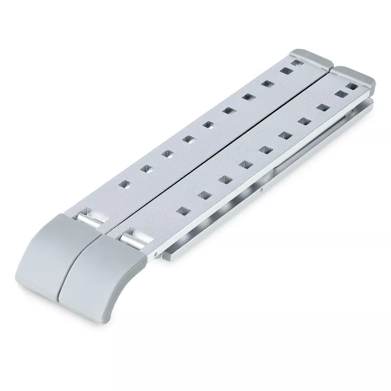 StarTech.com Faltbarer Laptop-Riser-Ständer, tragbarer höhenverstellbarer ergonomischer Laptop-Ständer, belüfteter Aluminiumrahmen trägt 10 kg, neigbar/erhöht/abgewinkelt für Laptop/Tablet, zusammenklappbares Design