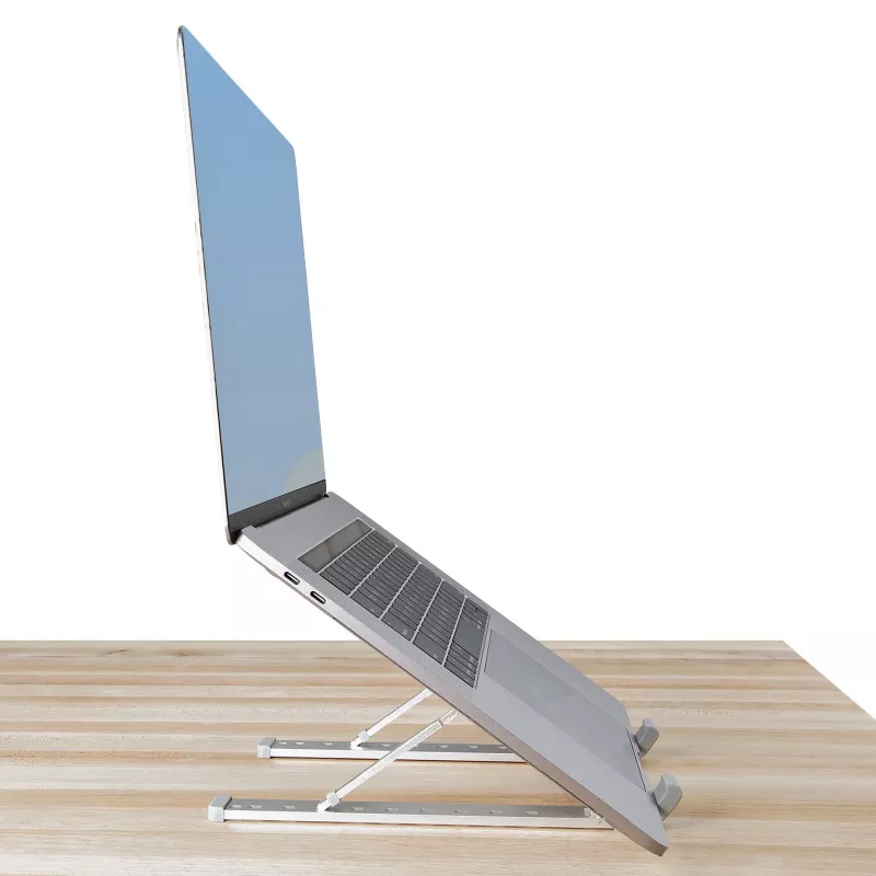 StarTech.com Faltbarer Laptop-Riser-Ständer, tragbarer höhenverstellbarer ergonomischer Laptop-Ständer, belüfteter Aluminiumrahmen trägt 10 kg, neigbar/erhöht/abgewinkelt für Laptop/Tablet, zusammenklappbares Design