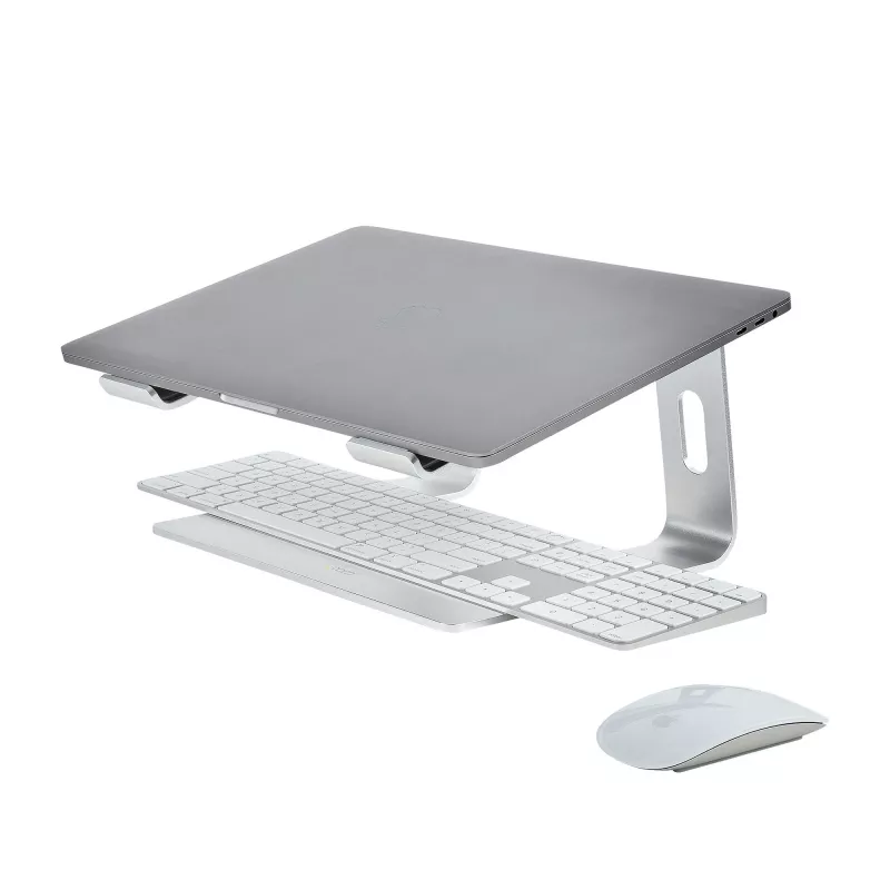 StarTech.com Laptop-Ständer für den Schreibtisch, unterstützt 5 kg/11 lb, Aluminium, Silber, ergonomische Laptop-Erhöhung, tragbarer Laptop-Halter, Computer-Ständer für MacBook Air/Pro, Dell XPS, Lenovo
