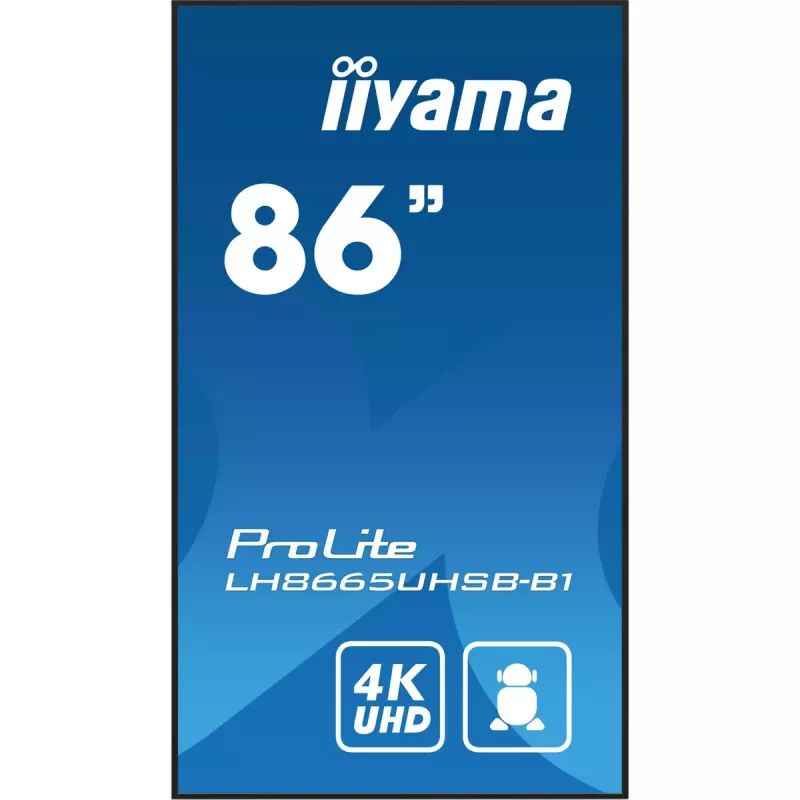 iiyama LH8665UHSB-B1 Signage Display Kiosk-Design 2,18 m (86 Zoll) LED Wi-Fi 800 cd/m² 4K Ultra HD Schwarz Integrierter Prozessor Android 11 24/7